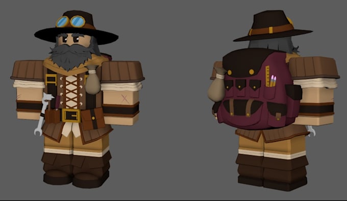 do 3d roblox model game assets ugc bundle weapon avatar rig 3d clothing blender