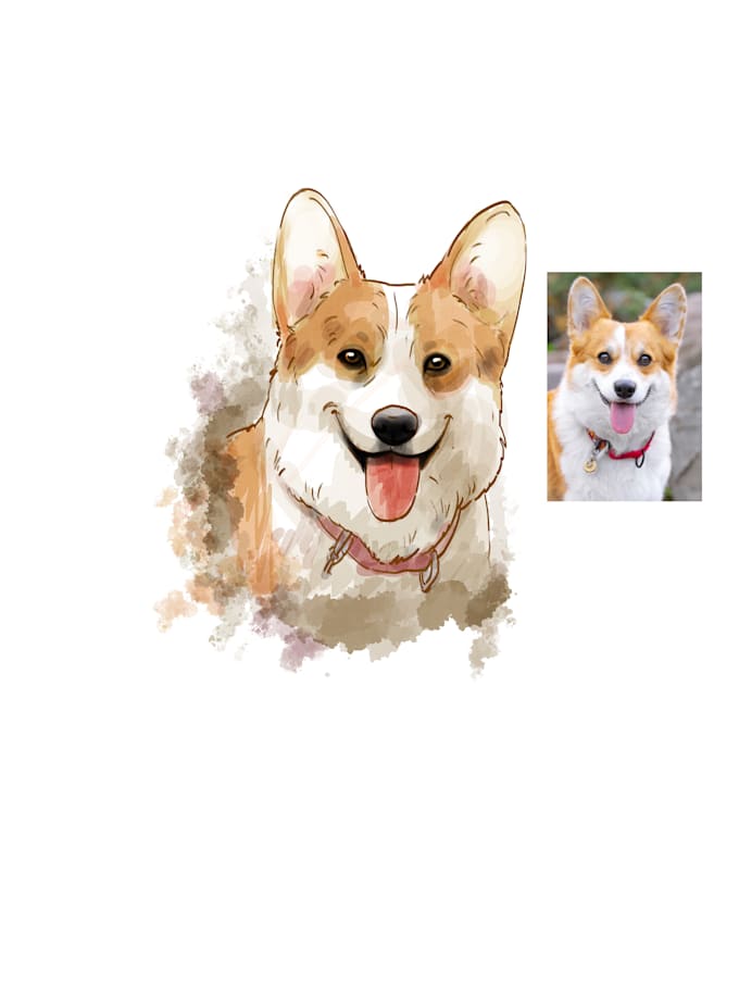 create your pet turn into watercolor painting