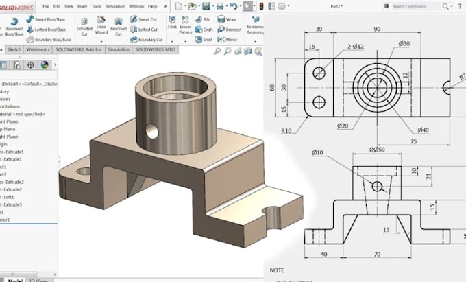 do mechanical 3d cad design technical drawing solidworks cad drafting modelling