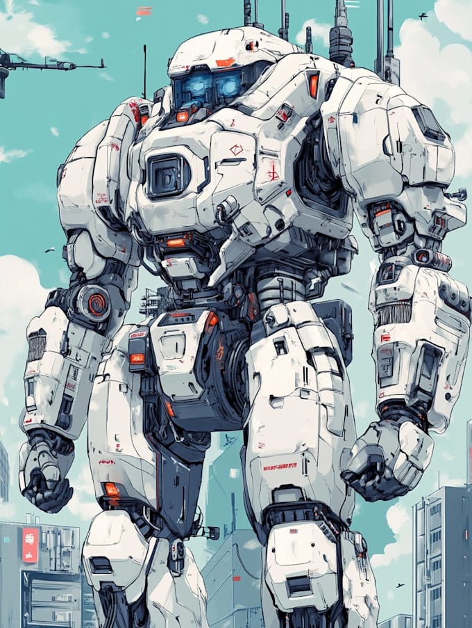draw custom mecha or robotic illustration