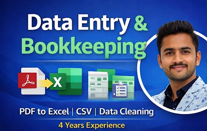 data entry, data cleaning and PDF to excel conversion