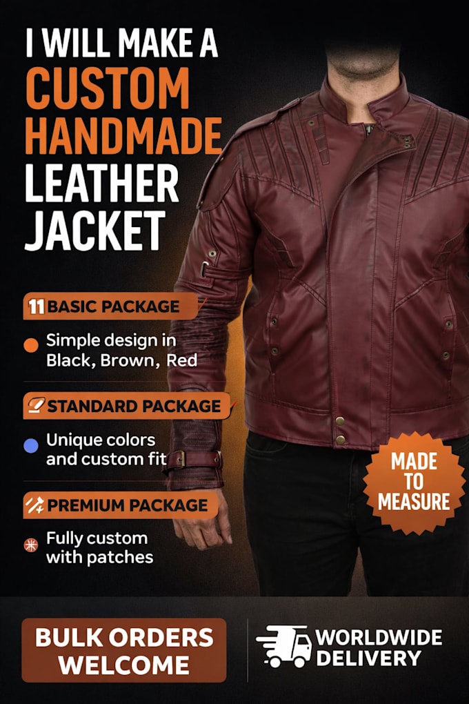make a custom leather jacket in any style color or design