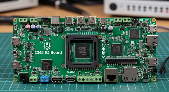 design pcb for raspberry pi compute module cm4 cm5, carrier board, cm5 io board