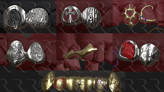 create custom 3d grillz design and realistic 3d models
