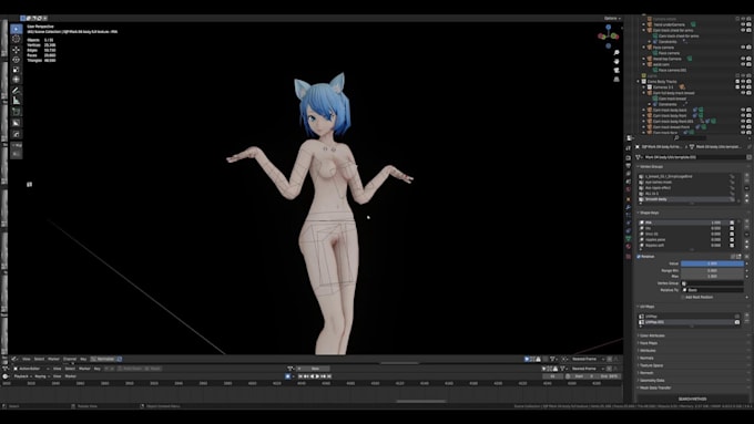 rig 3d model, vrchat, vroid model, koikatsu, mmd,arkit blendshape, mmd, iclone