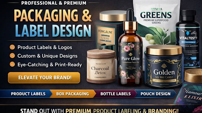 Design brand packaging product label design, bottle labels, product ...