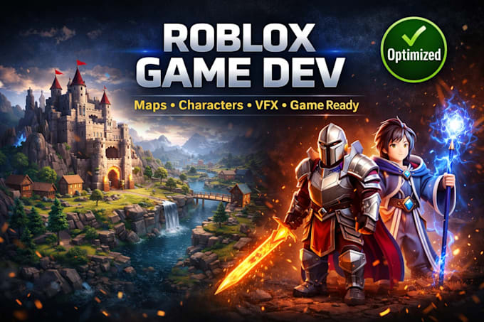 develop quality roblox game maps, custom characters, vfx