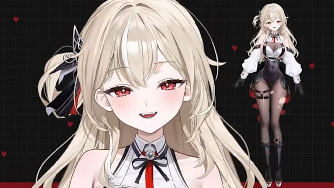 craft live2d vtuber model, 2d rigging, 2d vtuber design, anime, feacrig