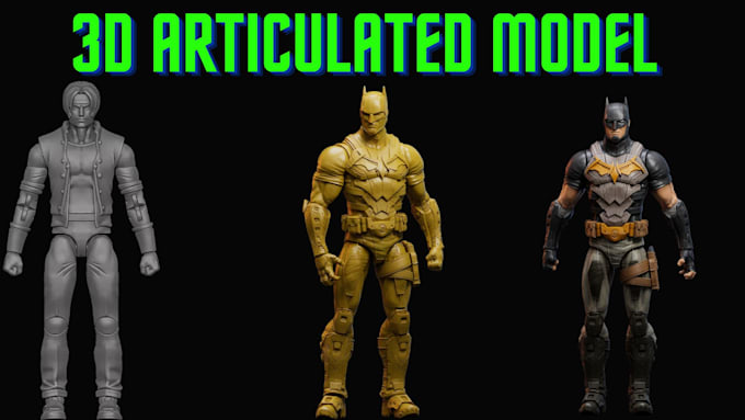 Create 3d articulated model, toy design, action figure 3d figurines for ...