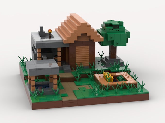 build 3d lego mine craft 3d lego robotics bricks figure model