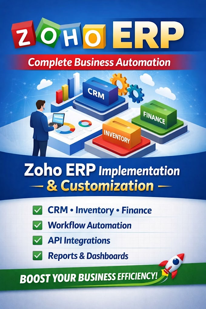 implement zoho erp system customization and full business automation