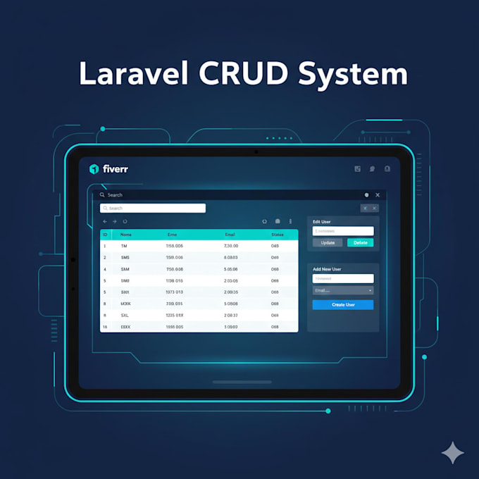 Build laravel admin dashboard with crud and auth by Mouad_ziyani | Fiverr