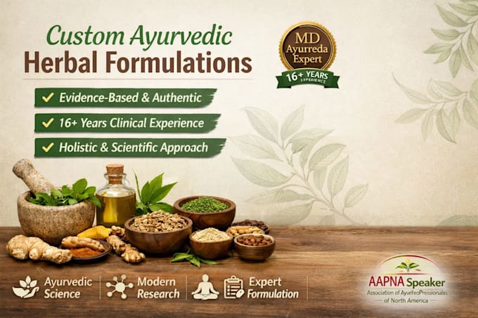 formulate custom herbal supplements and ayurvedic remedies