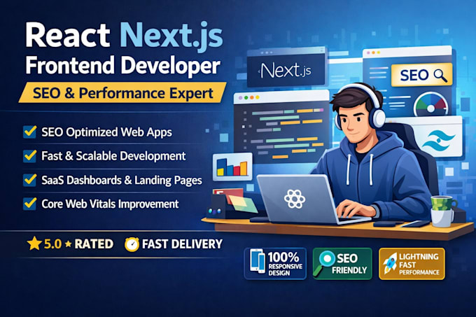 be your frontend developer in react js, nextjs, HTML, CSS