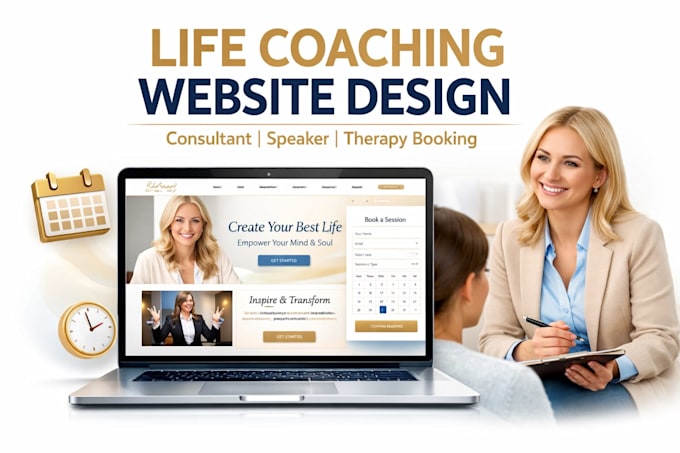 build life coaching website consultant, speaker trainer, therapy booking website