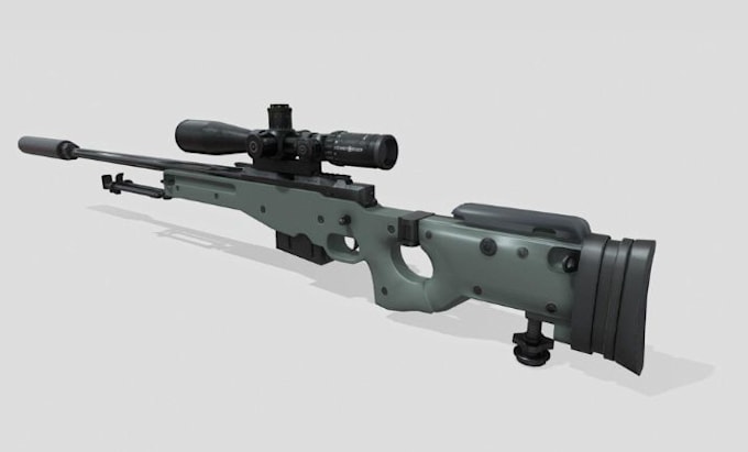 create realistic 3d gun weapon model for game unity, unreal engine, gta game