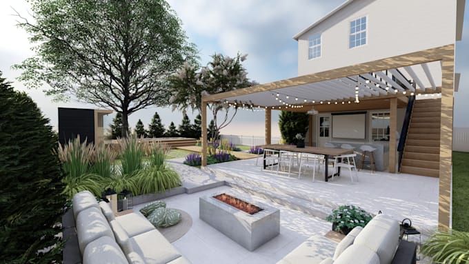 design immersive 3d landscape for your outdoor space