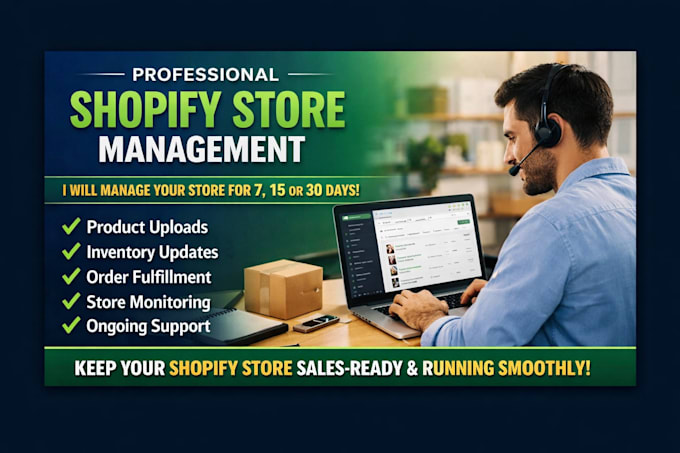 set up shopify store, i will manage shopify store