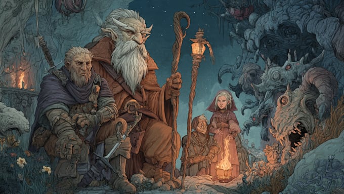 Draw your dnd character art illustration by Curlenorgena | Fiverr