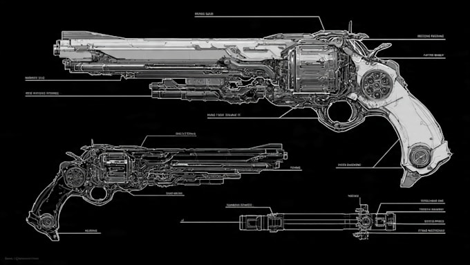 create weapon concept art for you