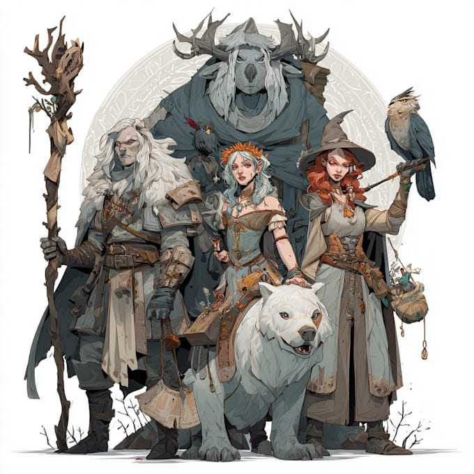 Hacer un personaje de dnd, fantasía, grupo de dnd
