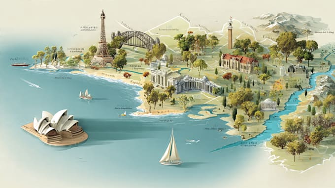 illustrate a creative vector map