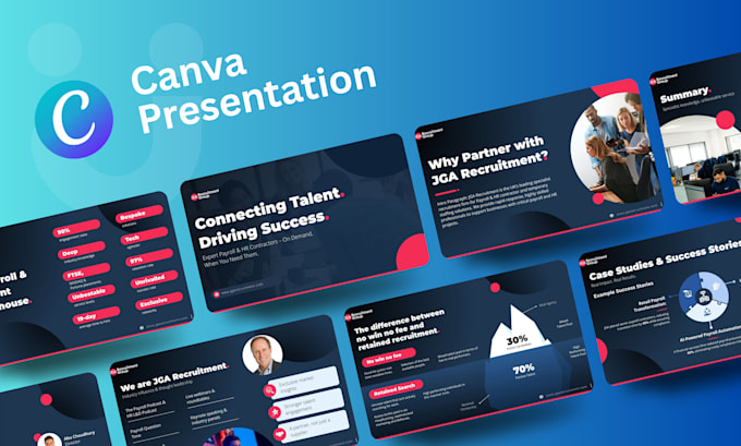 design a clean, professional canva presentation you can edit