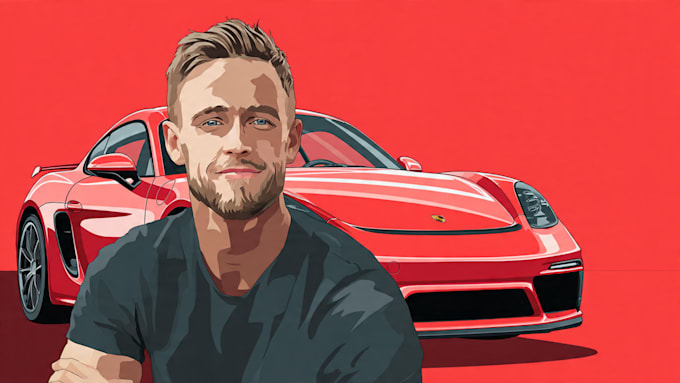 make amazing vector car portrait form your car