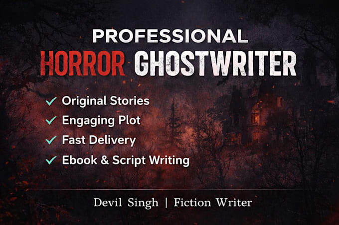 professionally ghostwrite your horror story, ebook or script