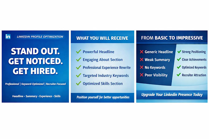 create or optimize your linkedin profile professionally