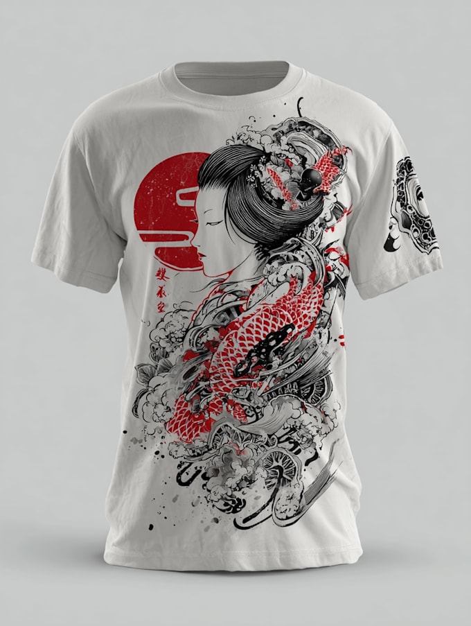do a japanese t shirt illustration
