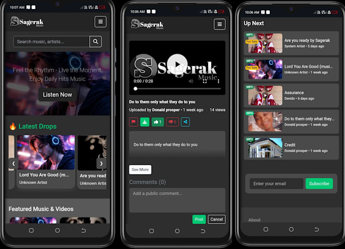 build a complete music and video streaming platform with wallet