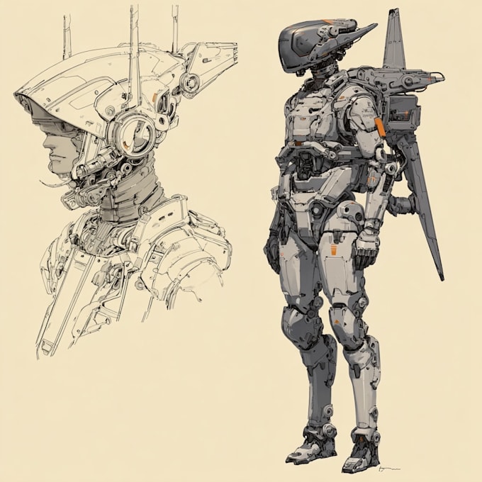 design your mecha, robot or futuristic landscape