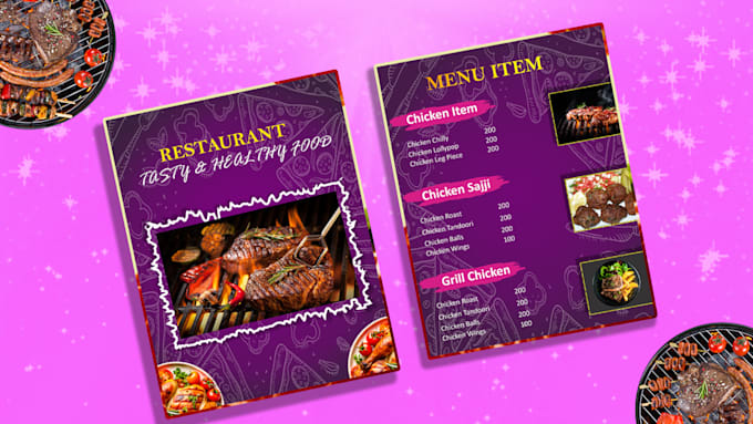 design custom menu cards with elegant and modern style