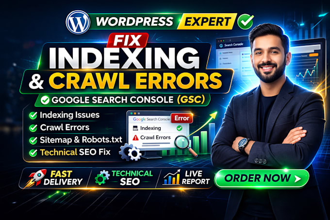 fix wordpress technical SEO, indexing and crawl errors in gsc