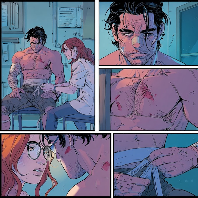 illustrate original full colour comic book page