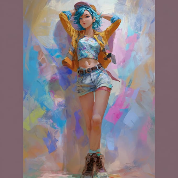 do amazing anime character art for you