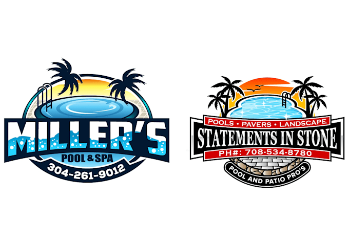 design a unique pool logo with free source file