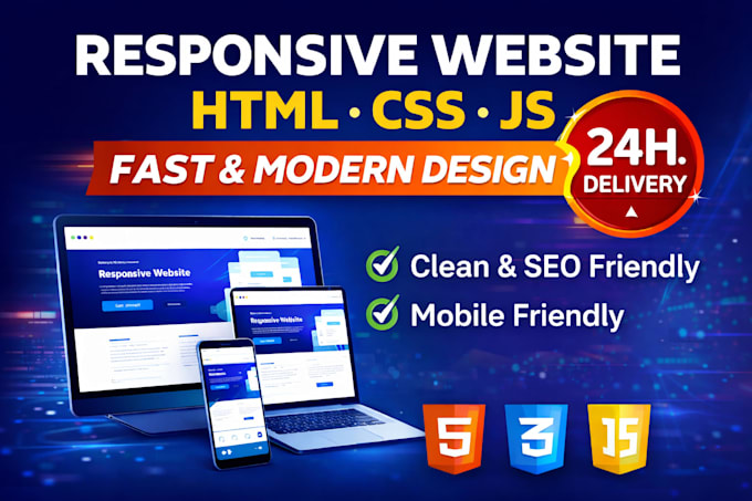create a modern responsive website using HTML CSS javascript