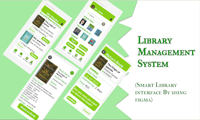 create interactive user friendly digital library system UI