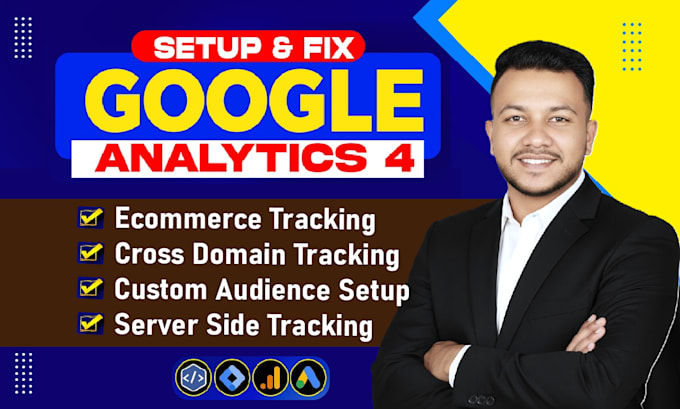 fix or setup google analytics 4, ga4 ecommerce and server side tracking via gtm