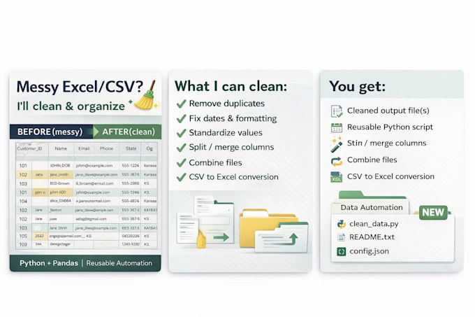 automate excel or CSV cleanup and reporting with python