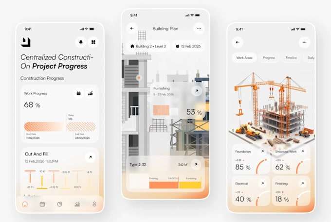 develop construction equipment app, heavy machinery rental app building tool app