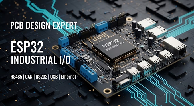 do pcb design with esp32 industrial io board rs485 can rs232 usb ethernet