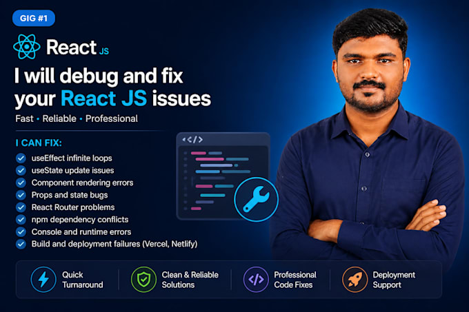 fix react js hook errors and component bugs fast