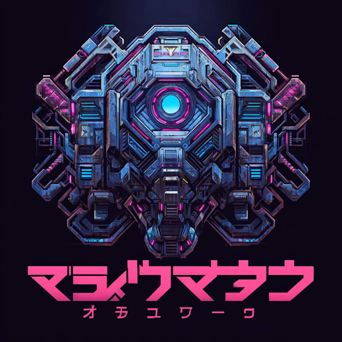 illustrate an excellent futuristic cyberpunk logo