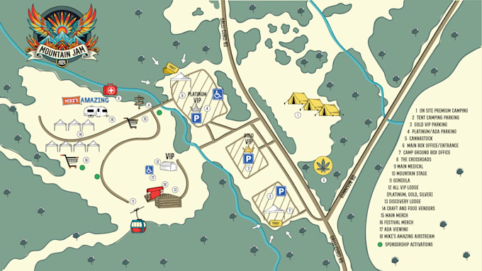 create acustom illustrated map for festivals