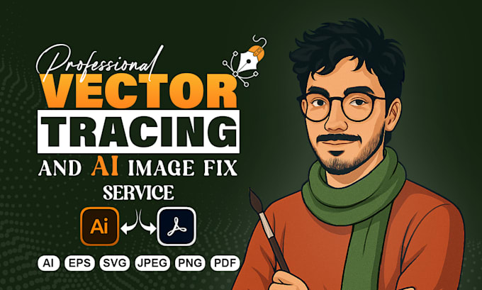 do professional vector tracing, logo redraw and ai image fix