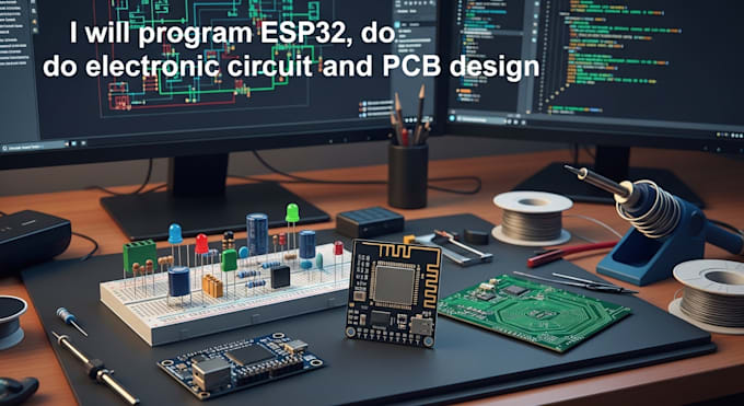 do electronic circuit and pcb design, program esp32