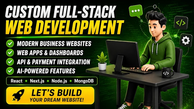 build a custom full stack website or web application